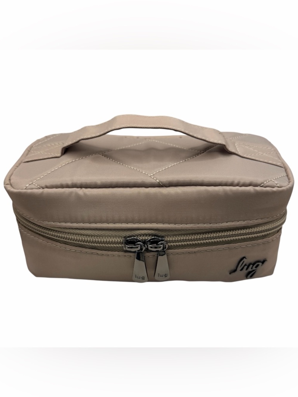 Lug Swizzle Jewelry Travel Bag Case in Sand Taupe compact organizer